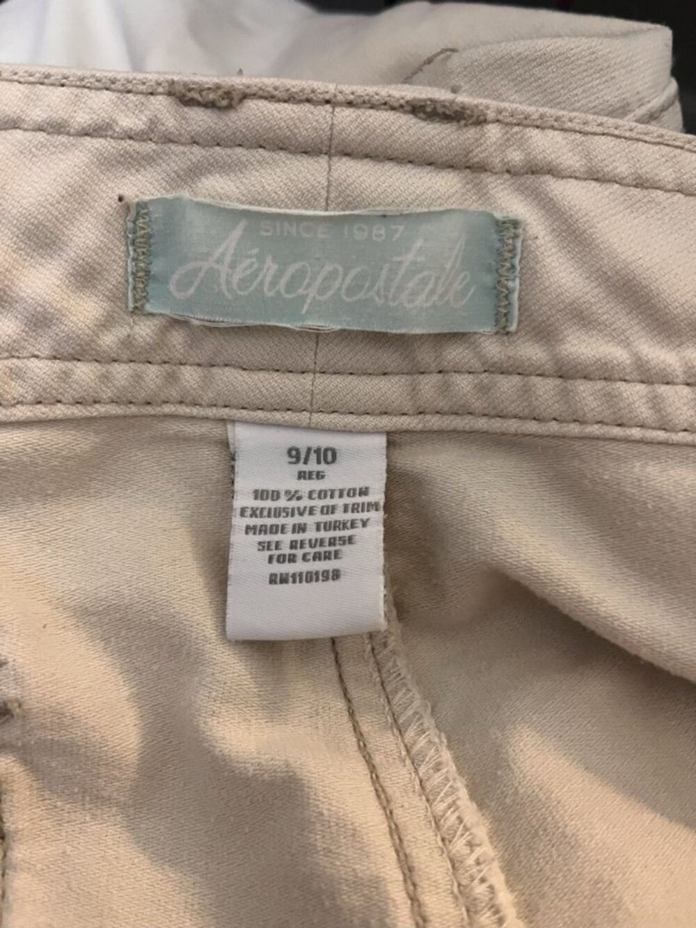 Vintage Aeropostale Low Rise Flare Beige Pants Essentials Sz 9/10 Stretch Y2k - Picture 7 of 9